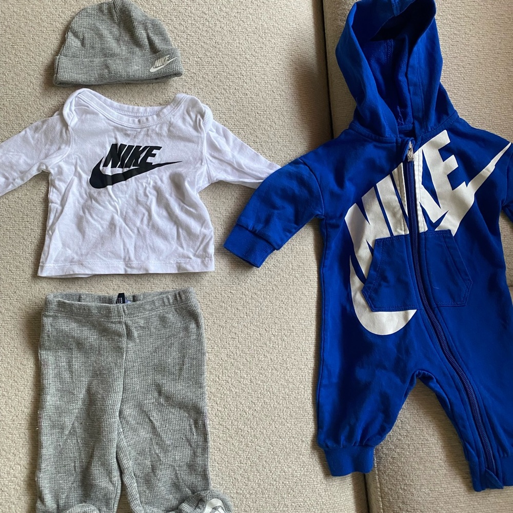 Nike Gray and Blue Infant Matching Set
